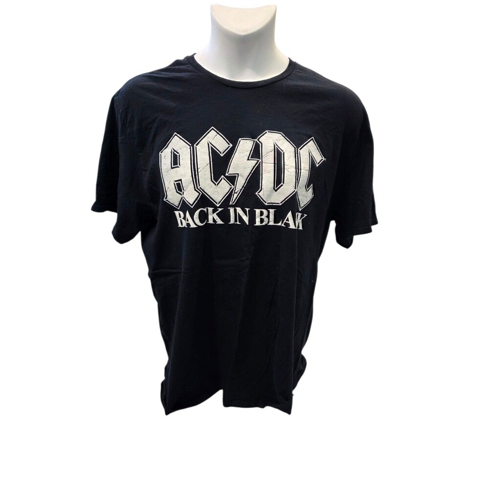 AC/DC Back In Black T-Shirt W Pink Lettering Highlights 2XL